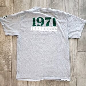 Starbucks Crew Member Medium T-Shirt Gray 50‎ Years 1971-2021 Employee